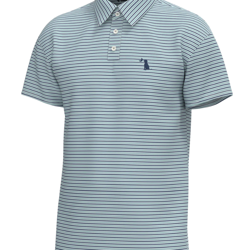 Local Boy Short-sleeve polo shirt with a striped pattern on a white background