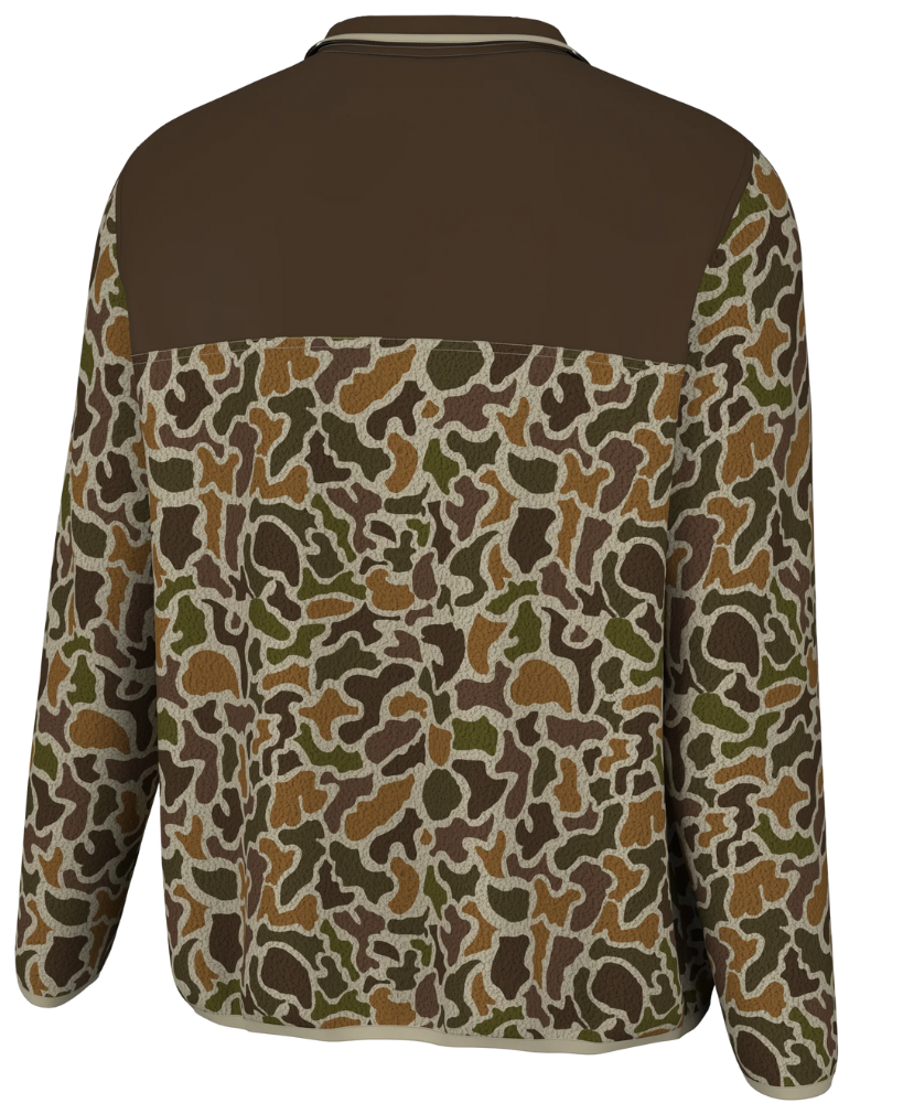 Camo Print quarter snap pullover. Local Boy Brand.