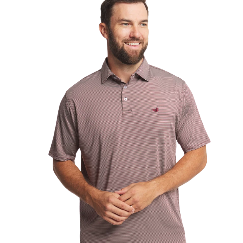 Southern Marsh - Bermuda Performance Polo - Meadowood Stripe