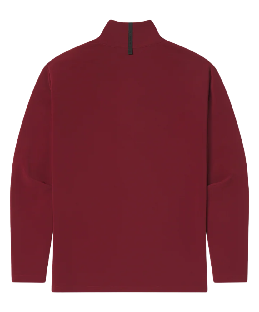 Maroon half-zip sweatshirt on a white background