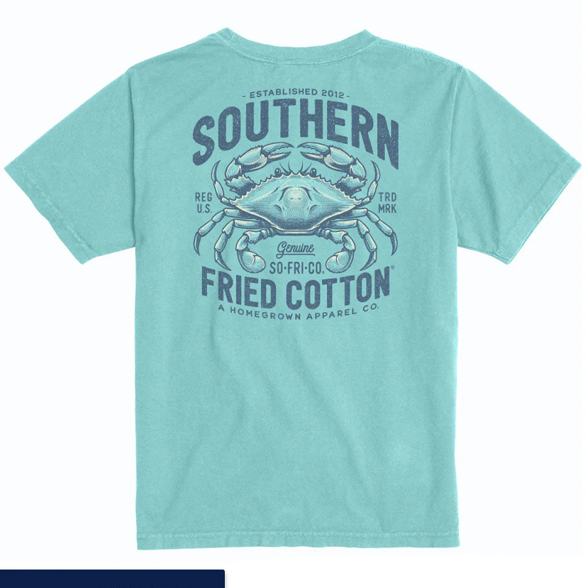 Southern Fried Cotton - Youth Salty Blue Crab SS Tee