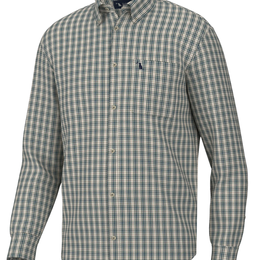 Green and white checkered shirt on a white background