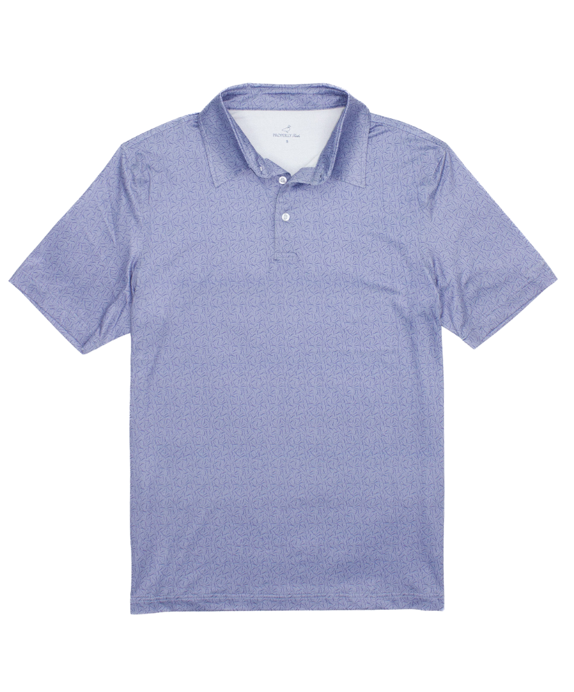 Purple polo shirt on a white background