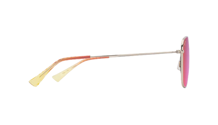 Sunglasses with colorful arms on a white background