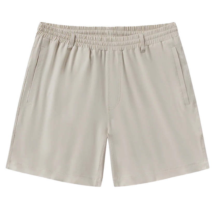 Beige shorts on a white background