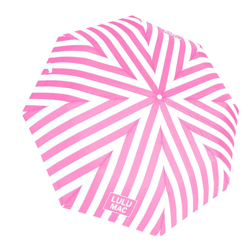 Pink and white circular product with 'Lulu Mac' branding on a white background