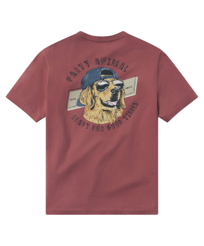 Maroon Southern Shirt t-shirt with a dog graphic and text on a white background