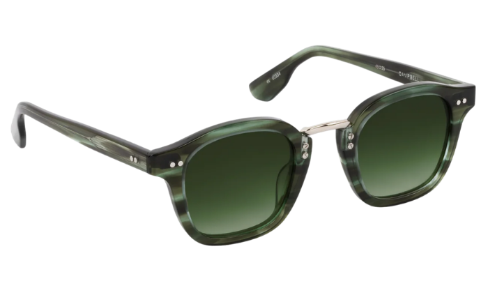 Green Krewe sunglasses with a white background