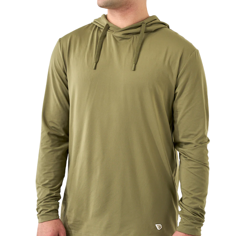 Man wearing a green hoodie on a white background
