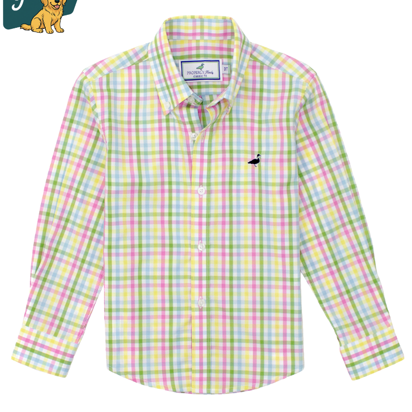 Properly tied Boy's button Down. Perfect for Easter.