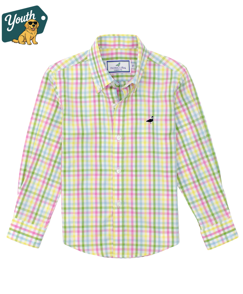 Properly tied Boy's button Down. Perfect for Easter.