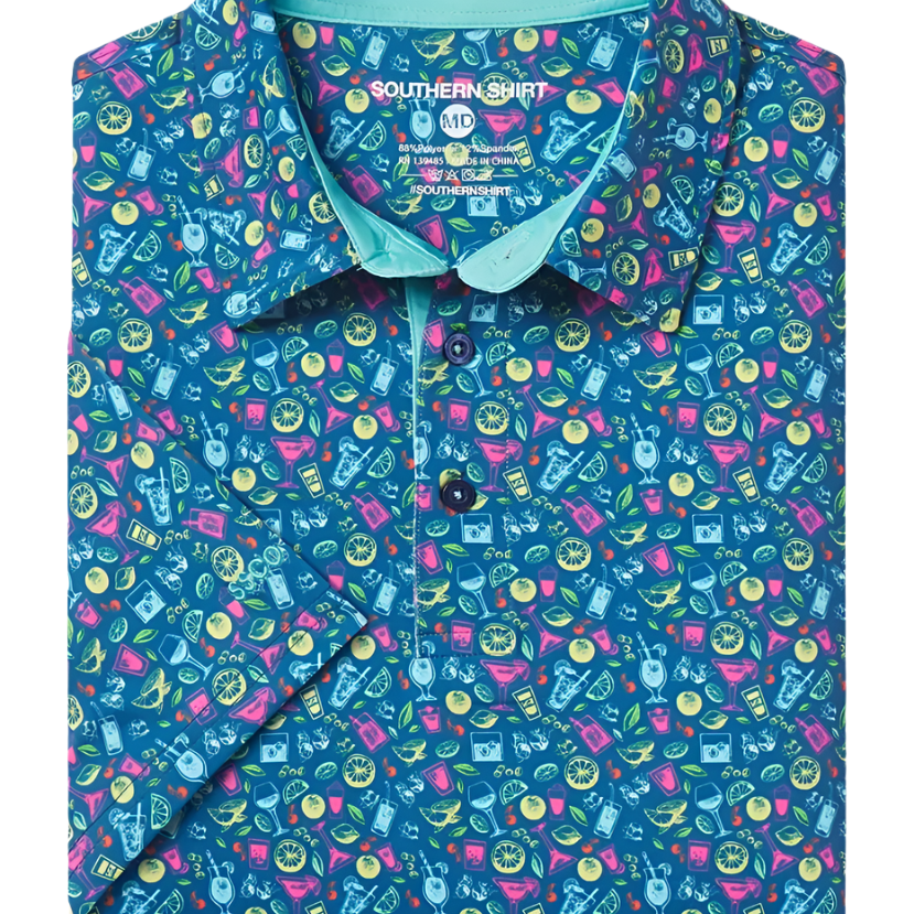 Southern Shirt Co - Sunset Sips Printed Polo