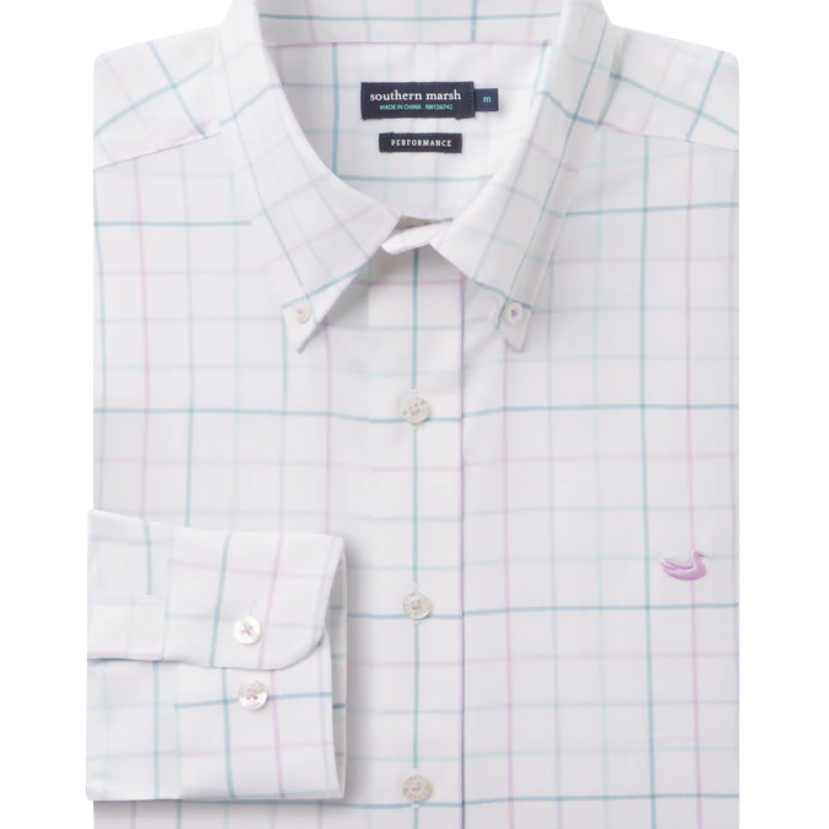 Southern Marsh - Lockhart Windowpane Performance Dress Shirt