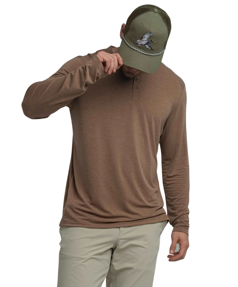 Green cap with a mallard duck design on a white background