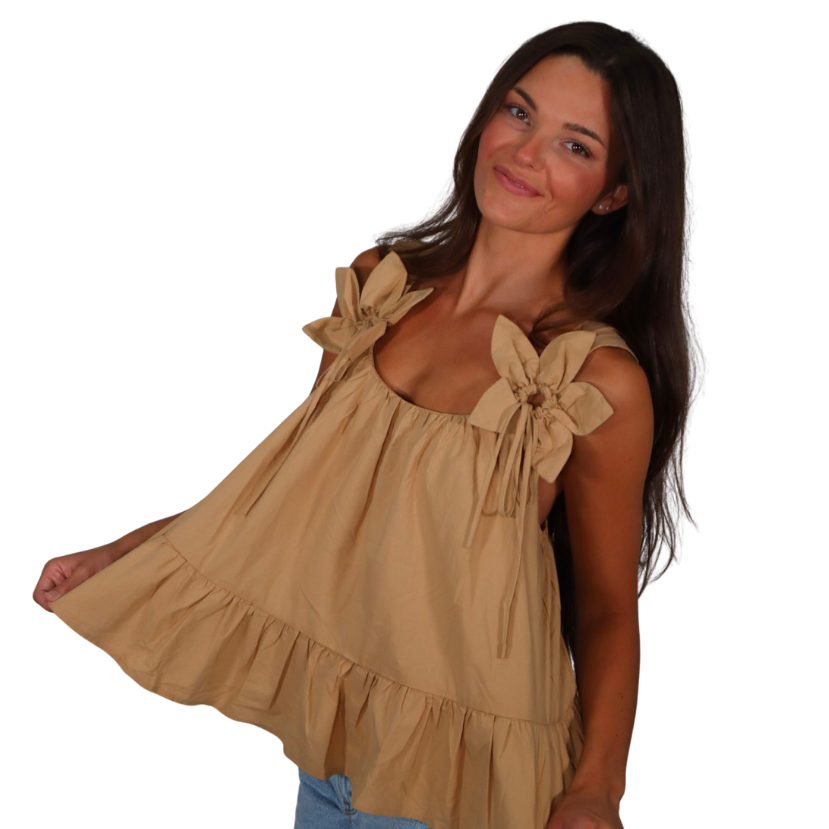 Whitney. Flower Square Neck Peplum Top