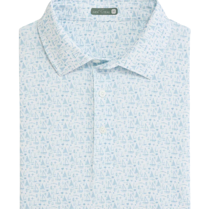 Genteal Apparel - Mariners Blueprint Printed Performance Polo
