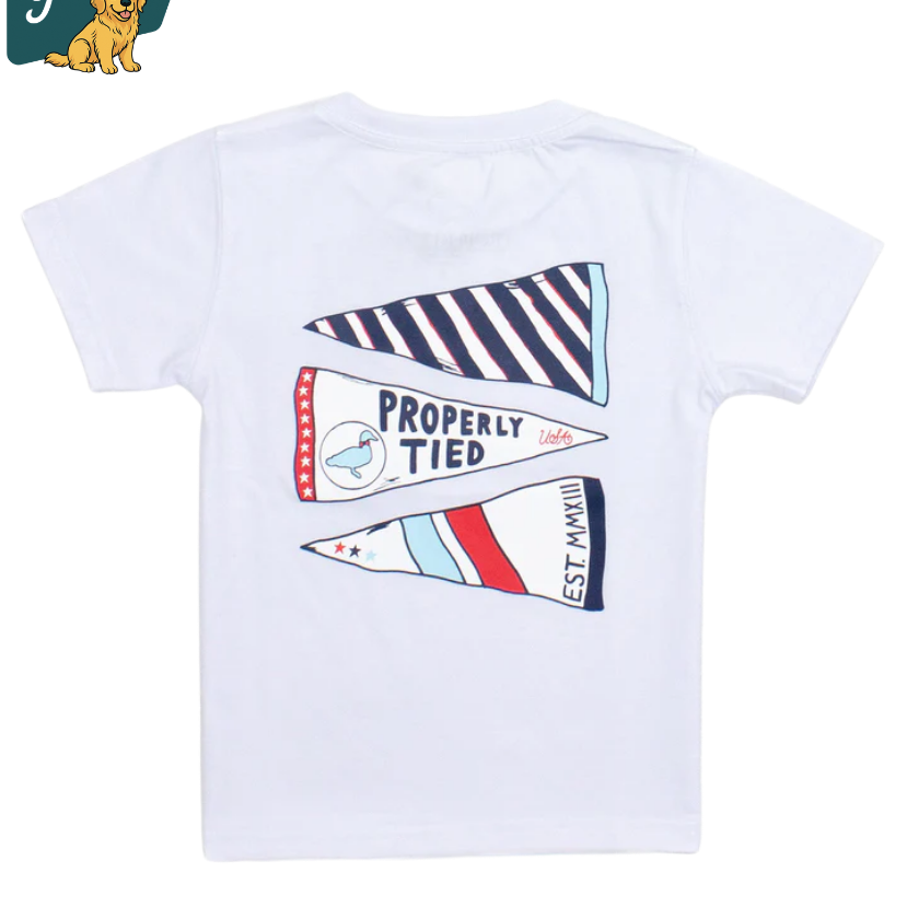 Properly Tied - Boys Americana Pennant Tee