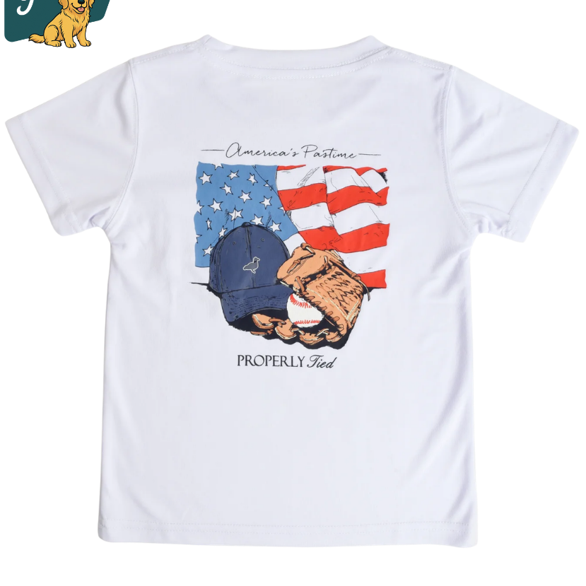 Properly Tied - Boys Performance Tee SS - America's Pasttime