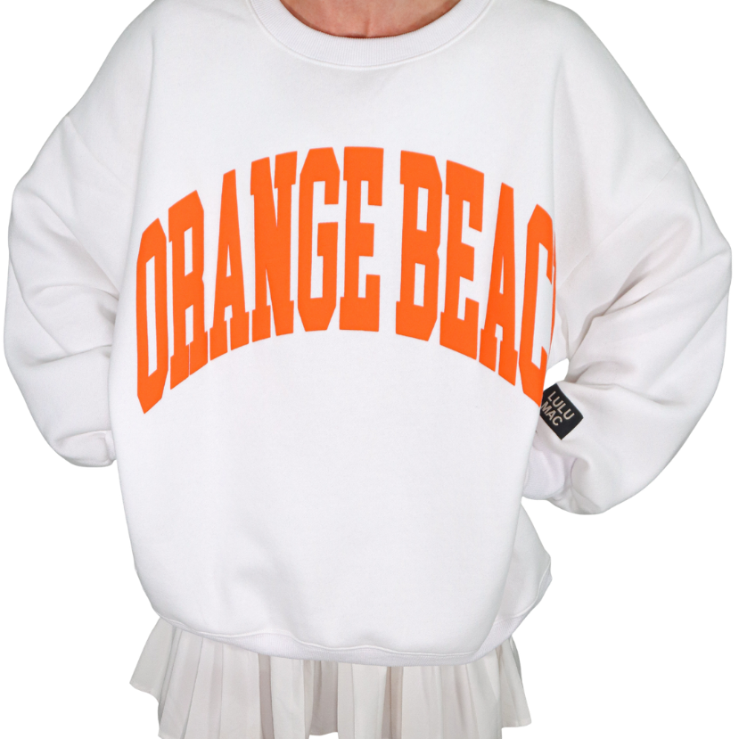 Lulu Mac - Orange Beach Puff Crewneck