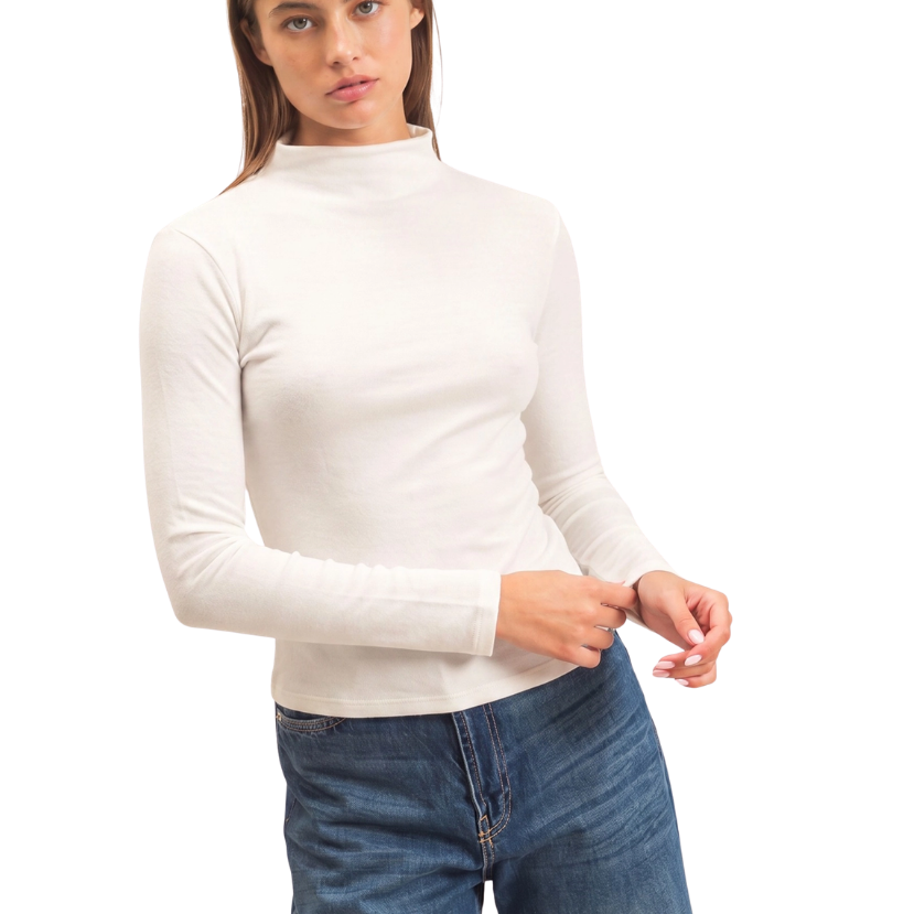 Midnight Muse Mockneck Fitted Top