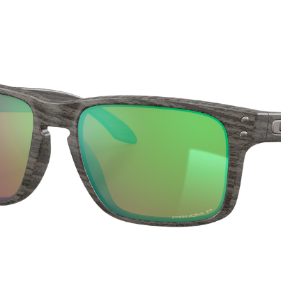 Oakley Sunglasses with green reflective lenses on a white background