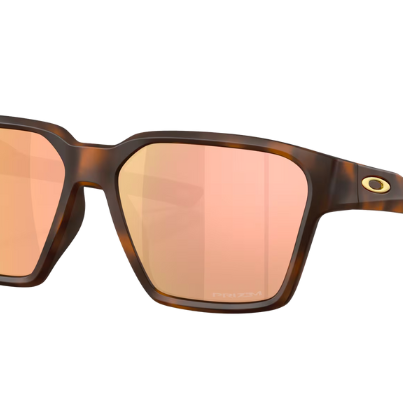 Oakley Briza Sunglasses with tortoise shell frame and rose gold lenses on a white background