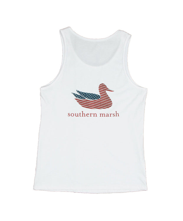 Southern Marsh - Authentic Flag Tank Top - White