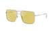 Sunglasses with yellow lenses and silver frame on a white background