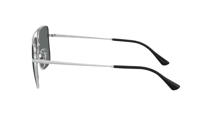 Sunglasses with black and silver frame on a white background