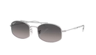 Silver sunglasses with gradient lenses on a white background
