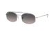 Silver sunglasses with gradient lenses on a white background