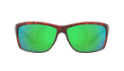Costa Sunglasses with tortoise frame and green lenses on a white background