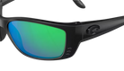 Costa Black sunglasses with green-tinted lenses on a white background