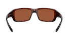 Costa Sunglasses with wraparound tortoiseshell frame and green lenses on a white background
