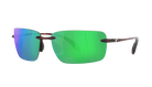 Rimless Costa Sunglasses with green mirror lenses and tortoise shell frames on a white background