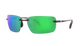 Rimless Costa Sunglasses with green mirror lenses and tortoise shell frames on a white background