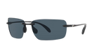 Rimless Costa Sunglasses with gray lenses and black frames on a white background