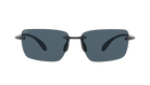 Rimless Costa Sunglasses with gray lenses and black frames on a white background