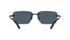 Rimless Costa Sunglasses with gray lenses and black frames on a white background