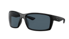 Black Costa sunglasses with gray lenses on a white background