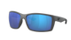 Matte Gray Costa sunglasses with blue lenses on a white background