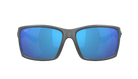 Matte Gray Costa sunglasses with blue lenses on a white background