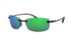 Sunglasses with green lenses and tortoiseshell frame on a white background