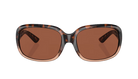 Sunglasses with tortoiseshell frame and brown lenses on a white background