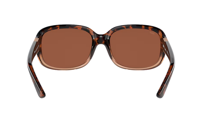 Sunglasses with tortoiseshell frame and brown lenses on a white background