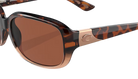 Sunglasses with tortoiseshell frame and brown lenses on a white background