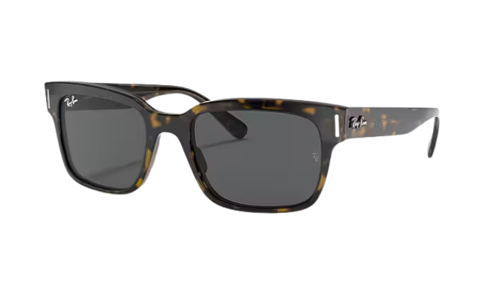 Ray-Ban Sunglasses with tortoiseshell frame and dark lenses on a white background