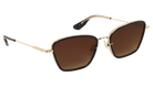 Gold-framed KREWE BELLA sunglasses with brown lenses on a white background