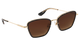 Gold-framed KREWE BELLA sunglasses with brown lenses on a white background
