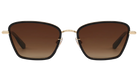 Gold-framed KREWE BELLA sunglasses with brown lenses on a white background